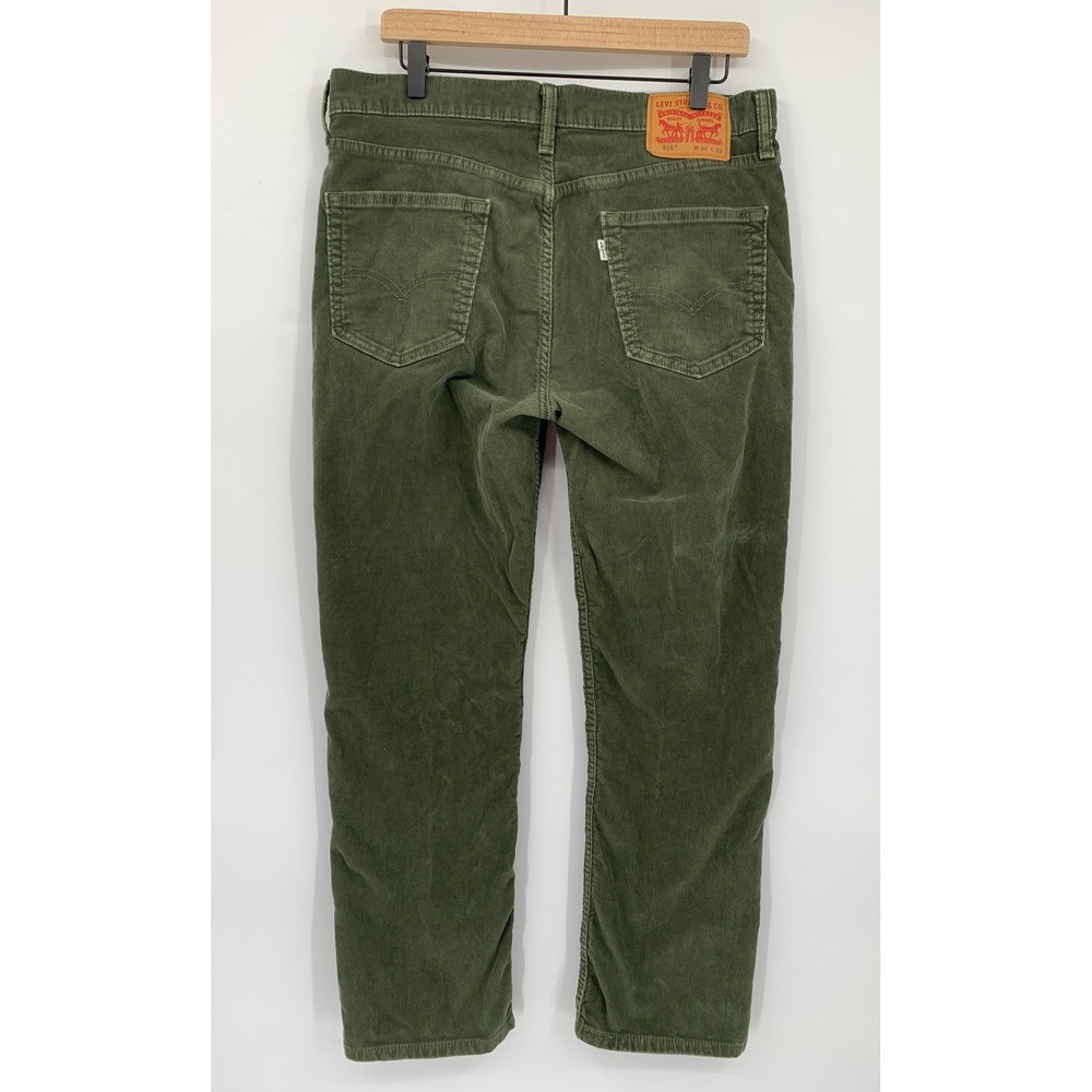 Levis Corduroy Pants Mens 34x29 Green 514 Straight Leg Fall Preppy Stretch